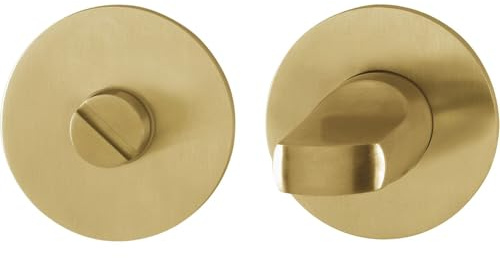 Hoppe WC Rosette flach mit Stütznocken - Rosette WC rund, Edelstahl messingfarben matt