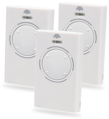 Telecomando Cancello, 3Pcs 433,92 MHz XT4 SLH Universale Telecomando Cancello, 4 Canali telecomando per 433, Bianco(Include 3 batterie aggiuntive)