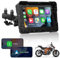 Gerbala Pantalla de coche inalámbrica CarPlay y Android de 5 pulgadas para moto, pantalla táctil IPS portátil, Bluetooth/GPS/control por voz, IP67 resistente al agua, soporte para Siri/Google