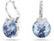 Swarovski Bella V Drop-Ohrhänger, Rundschliff, Blau, Rhodiniert
