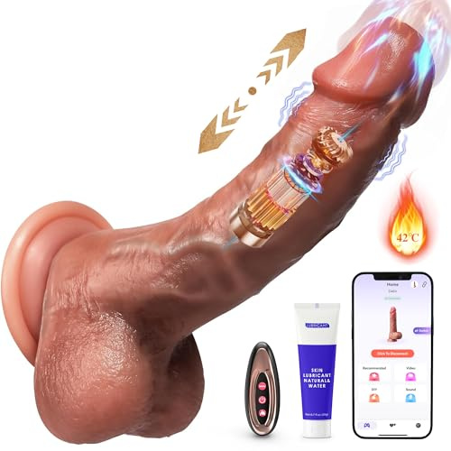 Tagnaff Verbesserte 5-in-1 KI-interaktiven Dildo Vibrator Sex Spielzeug | XXL Dildos mit Stoßend, Vibrierend und Wärmend Sex Spielzeug für die Frau, Flüssigsilikon Anal Toys Vibratoren für Frauen