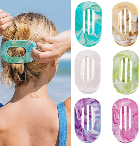 8 stücke Entenschnabel Haarspangen, 2025 New Hair Clips, Einfach Elegante Entenschnabel Haarspange, Matte Große Rutschfest Flat Claw Clip, Ebogenes Design (8)