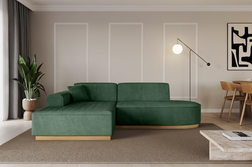 ALTDECOR Ecksofa in L-Form Corner Sofa Eckcouch Couch Wohnlandschaft Cauchsofa IREA-L1-v2 232x165x80 Grün