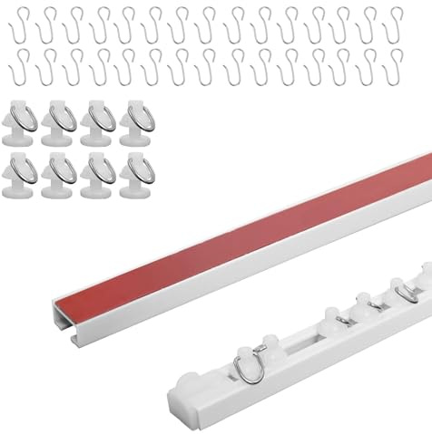 1.6 Meter Vorhangschiene Deckenmontage, Selbstklebende Deckenvorhangschiene, kein Bohren erforderlich, Installation der Deckenvorhangschiene, Wohnwagen, Anhänger, Hausvorhangschiene