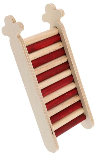 Supvox Holzleiter für Hamster und Kleintiere Natürlicher Langlebiger Kletterspielplatz Multifunktionale Leiter für Käfige Geeignet für Hamster Rennmäuse Mäuse und Vögel Einfach zu