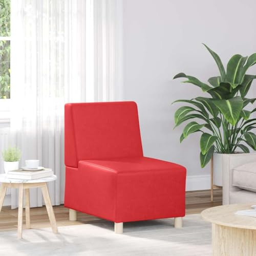 Tonture Modulares Armfreies Sofa, Rot, 55x74x82 cm, Kunstleder, 110 kg belastbar, Wohnzimmer Schlafzimmer, für Erwachsene, Bequeme Lounge
