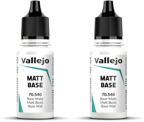 Vallejo Base Mate Incoloro 18 ml, Acrylic Paint for Miniatures and Models, Smooth Finish, Quick Drying, Non-Toxic Formula, Ideal for Airbrushing and Brush Application (Pack of 2)