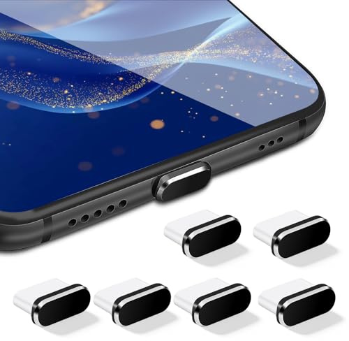 DOPENSPI 6 Stück USB C Staubschutz, Anti Staub USB C Schutzkappe Ladebuchse Schutz Port Stecker Abdeckkappen Ladeanschluss Abdeckung Port Kappen für Smartphone Laptop