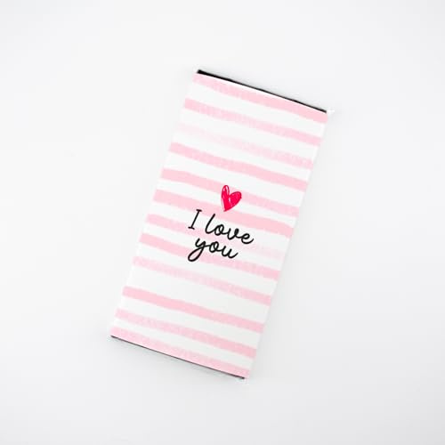 Tablette de Chocolat Personnalisée, Chocolat au Lait ou Noir, Fabriqué en France par Artisan Chocolatier, chocolat personnalisé (I love you, Chocolat noir)