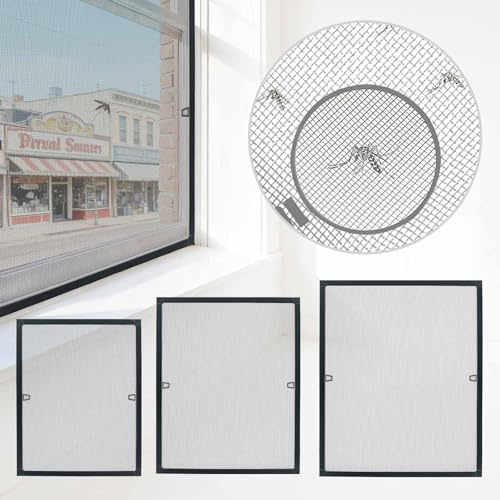 Verdego Fliegengitter Fenster mit Rahmen 80×100cm, Insektenschutz für Fenster ohne Bohren, Mückenschutz Individuell kürzbar, Aluminium, Fliegenschutzgitter mit Fiberglasgewebe, Anthrazit
