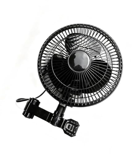 Auratrove Ventilateur oscillant à clip pour tente de culture, rotation à 90° avec vitesse réglable, circulation d'air silencieuse pour plantes, noir