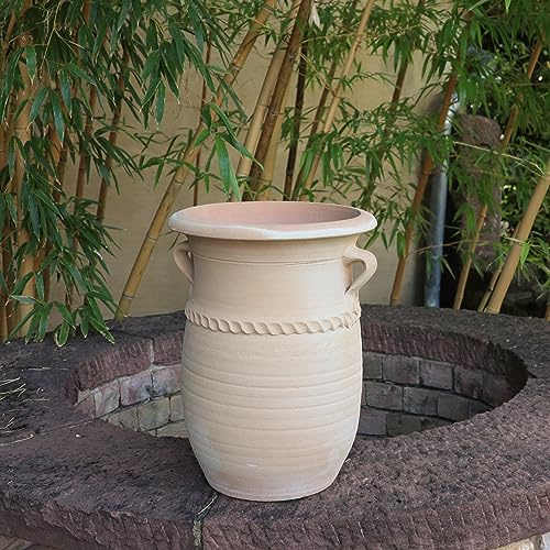 Palatina Werkstatt Handgefertigte Terracotta Amphore Cistus, frostfestes Pflanzgefäß für Garten und Terrasse (40cm)
