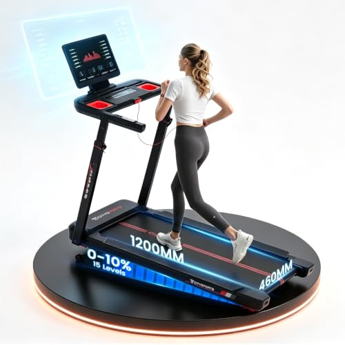 CITYSPORTSPRO Laufband für Zuhause Klappbar mit Steigung, 15.5 km/h Walking Pad bis 200 kg belastbar, Leises Elektrisches Laufband Schreibtisch mit LED und App