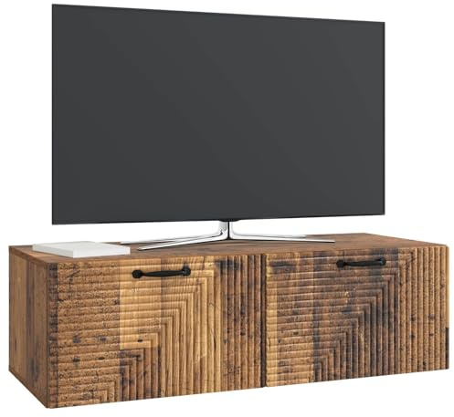 vidaXL Wandmontierter TV-Schrank Altholz 98 x 41 x 30 cm Holzwerkstoff, Wohnzimmer, moderner rechteckiger Stauraum, wandmontierte Medienkonsole, platzsparendes Möbel für Dein Zuhause