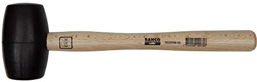 Bahco 3625RM-65 Rubber Mallet with Wooden Handle, Multi-Colour, 440 g 340 mm