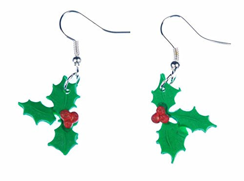 Christdorn Christusdorn Ohrringe Winterbeere Blätter Weihnachststern Weihnachten Zweige - Handmade Modeschmuck I Ohrhänger Ohrschmuck versilbert