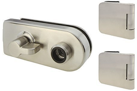 Glastürbeschlag Türbeschlag Schlosskastenset inklusive Türbänder aus echt Edelstahl - Classico (WC)