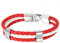 JewelryWe Lederarmband Britische Flagge Armband: England UK Flagge Fußball Weltmeisterschaft WM & EM Länder Fanartikel Leder Geflochten Armband Armreif für Herren Damen Rot Weiß
