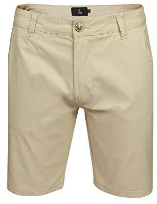 Xact Chino Shorts Mens Soft Feel Cotton Fashion Garment (Stone) 36, Stone, 36W