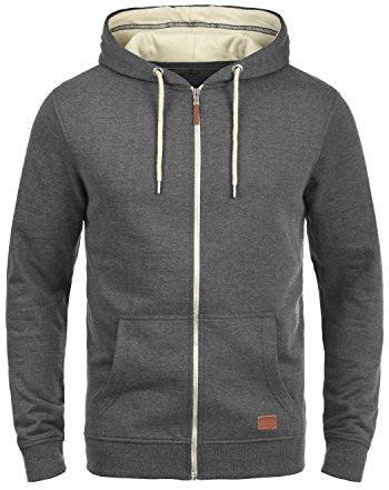 BLEND BHHulker Homme Veste en Sweat Veste à Capuche Hoodie avec Capuche Fermeture éclair Poche Kangourou Mélange de Coton Regular Fit, Taille:2XL, Couleur:Charcoal (70818)