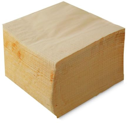 MORIGAMI SER42207689 Serviette 40x40, 2-lagig, 1/4-Falz, 50 Servietten, 2-lagig glatt mit Bordüre, creme