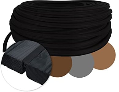 DILUMA Terrassenfugenband 100 Meter Schwarz für Terrassen mit Fugenabstand von 7,5 bis 10,5 mm - Fugendichtband für Terrassendielen aus Holz & WPC - UV Stabil, Witterungsfest, Temperaturbeständig