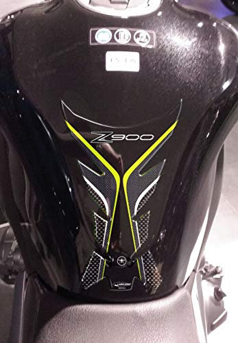 labelbike - Adesivo Paraserbatoio in Resina 3D Decorazione e Protezione di Moto Serbatoio compatibile con KAWASAKI Z900 - Colore Carbonio Verde