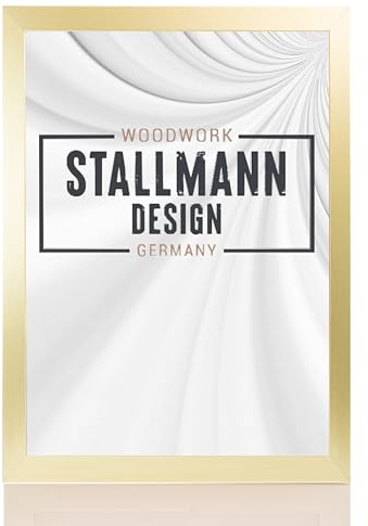 Stallmann Design 'New Modern' Bilderrahmen 80 x 80 cm | Farbe: Gold gebürstet | eleganter Frame für Ihre Fotos und Motive