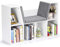 GOPLUS Bücherregal, Bücherschrank mit Sitzbank, Standregal aus Holz, Aufbewahrungsregal Aktenregal Holzregal mit Kissen, Farbwahl (Weiß)