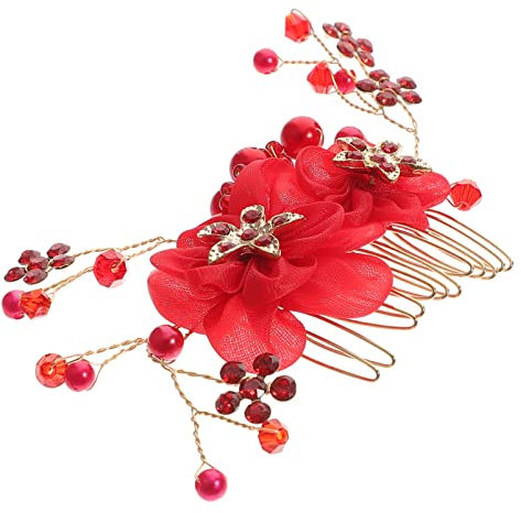 Braut rote Haarkämme exquisite Haarschmuck eingefügt Kamm Kopfschmuck Hochzeitskleid Zubehör (FS074)