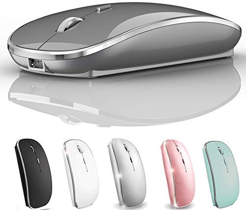 Mouse wireless Bluetooth ricaricabile per iPad Pro, iPad Air, Mac, MacBook Pro, MacBook Air, laptop, Chromebook, Windows, HP, DELL (grigio)