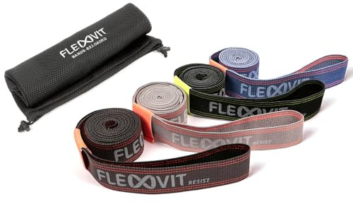 FLEXVIT Resist 4er Set All In - Alle Widerstandsstufen (Leicht, Mittel, Schwer, Extrem) für Athletiktraining in Allen Sportarten, für Resisted Sprints und andere dynamische Übungen