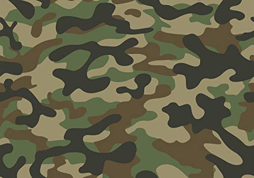 wandmotiv24 Fototapete Flecktarn Tarn khaki, XXL 400 x 280 cm - 8 Teile, Wanddeko, Wandbild, Wandtapete, Muster Camouflage Militär M6169