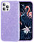 MILPROX iPhone 12 Pro Hülle, iPhone 12 Hülle Glitzer Schutzhülle Bling DREI-Schicht-Hybridstruktur Slim Kristallklar schützende Hülle kompatibel mit iPhone 12/12 Pro 6.1 - Violett
