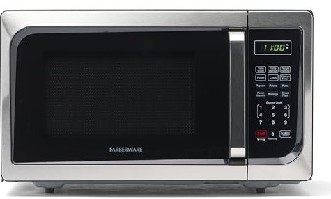 Farberware Classic FM09SSE 900 Watt Microwave Oven, Stainless Steel, 0.9 Cu.Ft