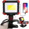 Easymaxx LED Rechargeable Work Light with Clamp, 2100LM COB Magnetic Clip on Worklight 270° Rotating with Mobile Charger, Portable Clamp Work Light for Boats, Car Repairing, Job Site Lighting