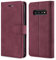 TOHULLE Case for Samsung Galaxy S10, Premium PU Leather Wallet Case with Card Holder Kickstand Magnetic Closure Protective Flip Folio Case Cover for Samsung S10 - Red