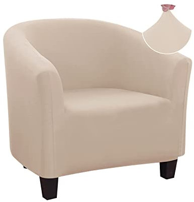 Jaotto Housse pour fauteuil de style cocktail, Chesterfield ou Tullsta, universelle, lavable, antidérapante, extensible, pour salon ou comptoir, en velours, beige