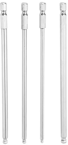 Hex Sechskant Schraubendreher Bit Mit Kugelkopf Satz Lang, 4 Stück Set Stahl Magnetischer Metrischer Kugelkopf Bit 1/4 Zoll