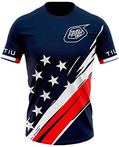 Herren Radtrikot Fahrradtrikot Kurzarm, Fahrradbekleidung Fahrrad Trikot T Shirt Für Männer, Atmungsaktive Cycling Jersey Schnell Trocknen Radsport Bekleidung MTB BMX (Color-07,4XL)