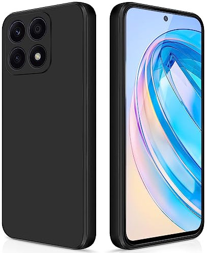 GiiYoon Hülle Kompatibel mit Honor X8a, Hochwertiges Liquid Silicone Case, Rundumschutz Handyhülle, Kratzfestes Weiches Mikrofaserfutter- Schwar
