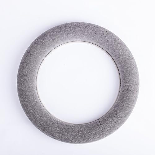 artplants.de Steckschaum Ring AMEB für Kunstblumen, mit Kunststoffunterlage, grau, Ø 30 cm - Steckschaum Kranz