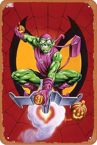 Vintage Metall-Blechschild, Retro-Metallschild, The Green Goblin Masterpiece Poster, Zuhause, Bar, Kneipe, Garage, Dekoration, Geschenke, Wandkunst, Dekoration, 20,3 x 30,5 cm