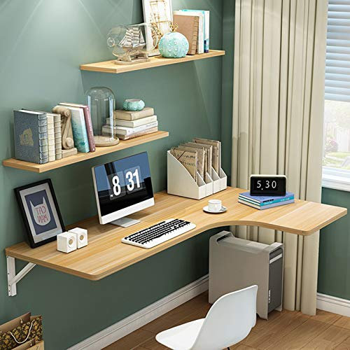 wandklapptisch klapptisch Wand wandtisch klappbar, Klappbarer L-förmiger Ecktisch zur Wandmontage, Multifunktions-Drop-Leaf-Wand-Esstisch, Faltbarer Computertisch, Lerntisch, platzsparend (w