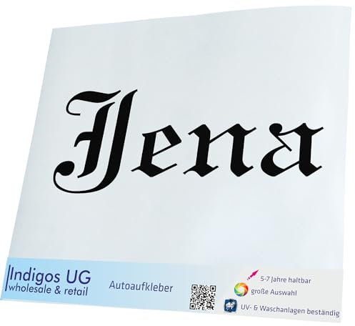 INDIGOS UG Auto Aufkleber Auto - 400x140 mm - Stadt JENA - schwarz - Selbstklebender Sticker für Auto, Fenster, Bus oder LKW