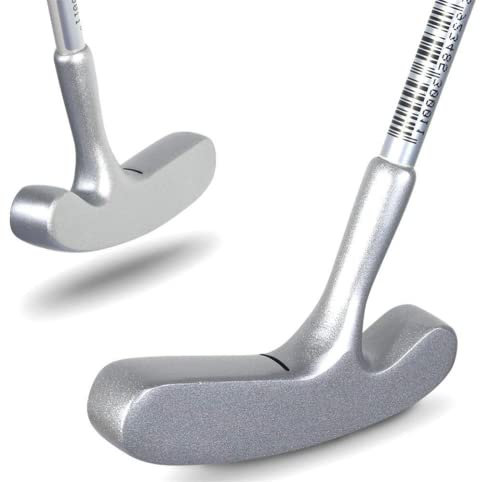 Putter da golf junior per mancini/destrorsi, putter bidirezionale per bambini per principianti con viso di precisione e impugnatura per tutte le stagioni (ragazze, 5-8 anni con testa argentata)