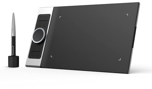 Tablette de dessin graphique professionnelle, double molette de défilement + 8 touches de raccourci + stylet sensible à la pression sans batterie 8192, prend en charge Windows/Mac/Andrbid,USB-S
