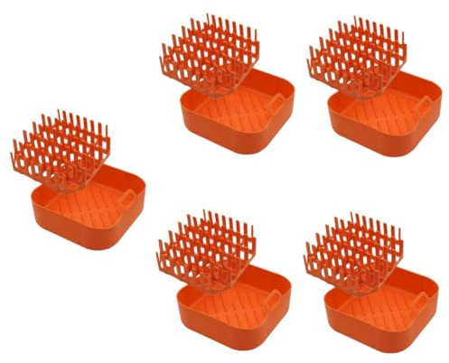 Garneck 5 Sätze Speckschale aus Silikon Wurstkocher Speckgrillkocher Backformen Heißluftfritteusen Speckständer für die Mikrowelle Einsätze für Luftfritteusenkörbe Ofen Tablett Dribbling