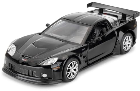 imtfzct 1/36 Chevrolet Corvette C6R Modellauto, Alu-Spielzeugauto mit Rallyefunktion, Freizeit-Spielzeugmodell, Auto-Geschenke für Jungen und Mädchen (schwarz)