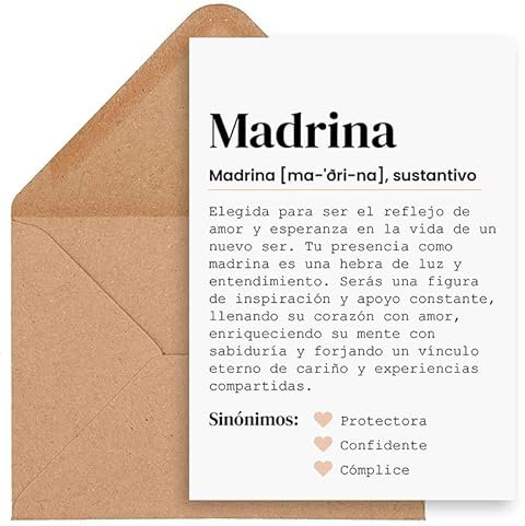 CONTRAXT Tarjeta regalo original peticion Madrina del bebe. Tarjeta postal idea regalo original para preguntar Quieres ser mi madrina Peticion madrina bautizo o madrina del bebe (Madrina)